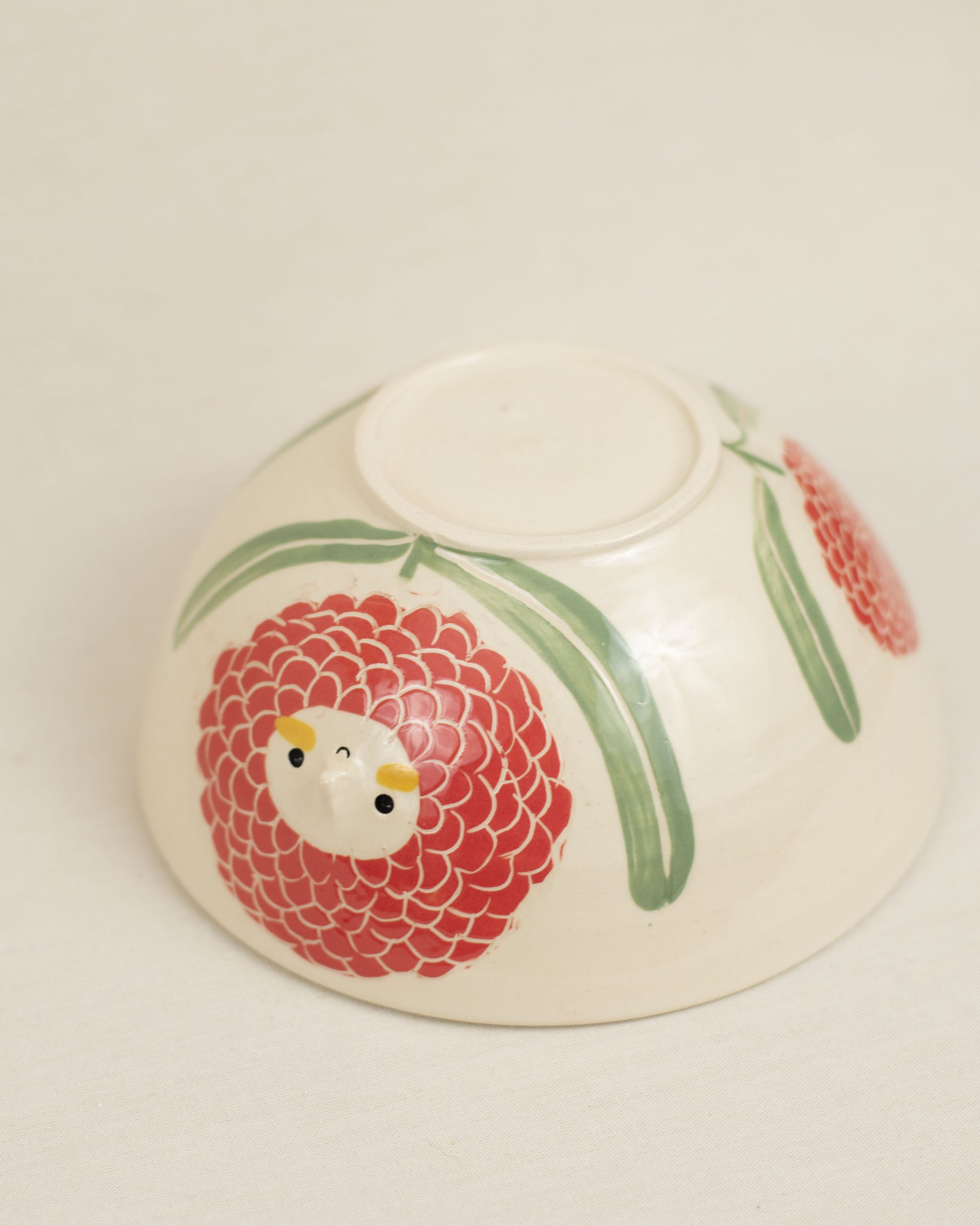 Ramen bowl Chrysanthemum red